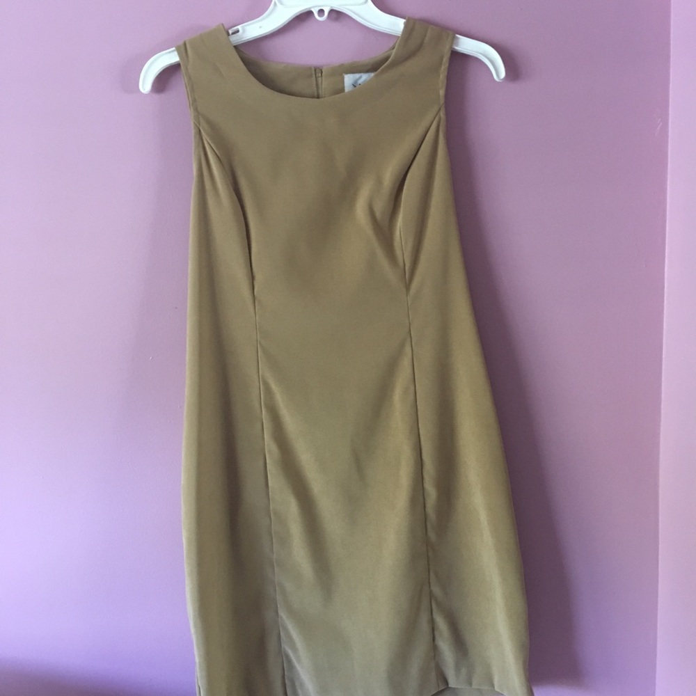 2 piece tan, faux suede dress.